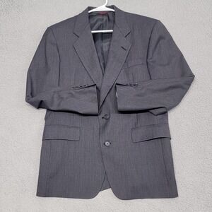 Hart Schaffner Marx Blazer Mens 40R Gray Herringbone Single Vent Virgin New Wool